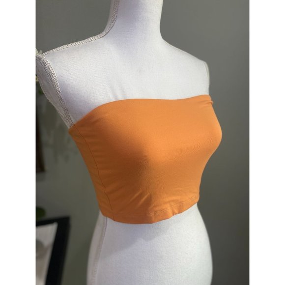 Susana Monaco Tango Orange Strapless Crop Tube Top Women's Size Small S - Picture 7 of 11